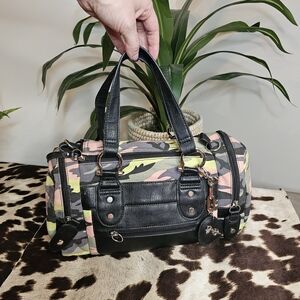 Jessica Simpson Camouflage and Black Handbag